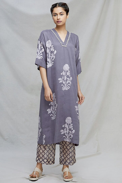 Batik cotton satin relax fit kurta