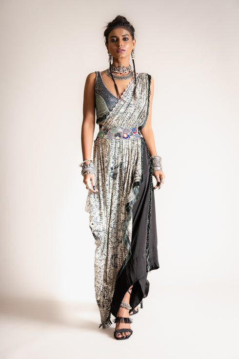 Pre-Draped Palla Sari Set