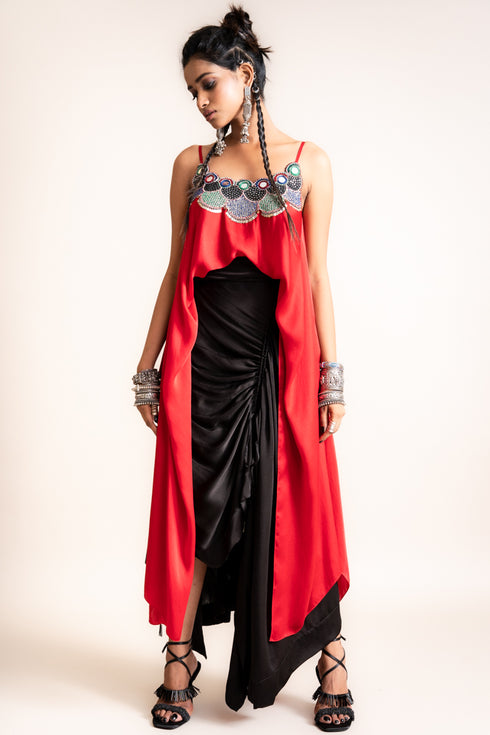 Singlet Top With Skirt Set