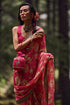 Rani Pink Big Rose Print Saree