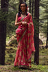 Rani Pink Big Rose Print Saree