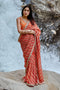 Orange Leheriya Print Saree