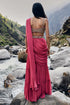 Pink Geometric Print Sharara Saree