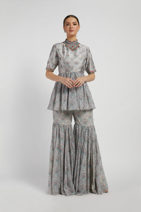 Peplum Gharara Set
