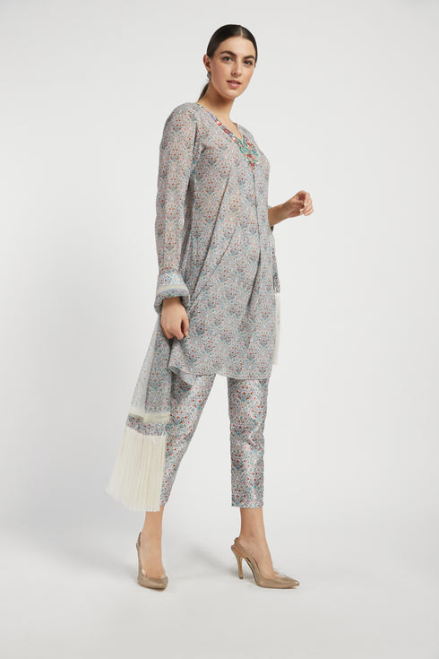 Ivory Print Kurta Set
