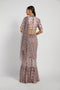 Pink print lehnga saree with shreded palla