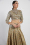 Gold Sheeting Rabia Lehenga Set With Butti Work