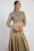 Gold Sheeting Rabia Lehenga Set With Butti Work