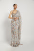 Ivory Georgette Printed Tamara Saree Set