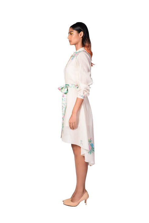 Multicolour Wallpaper Handpainted Shirt Dress