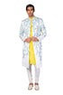 Multicolour floral Serwani with a kurta and churidar