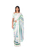 Multicolour wallpaper printed blouse and stripe Saree