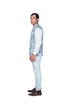 Multicolour wallpaper threadwork grey waistcoat with mint shirt and pants