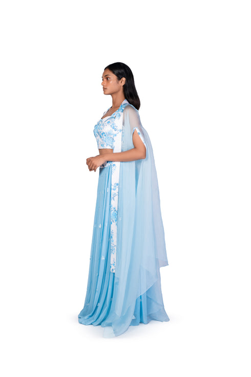 Wallpaper Handpainted Throw, Bustier with GGT Skirt