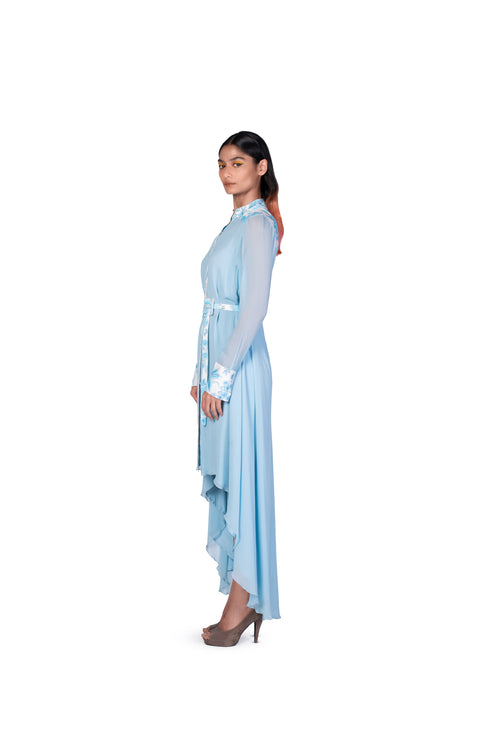 Sky Blue wallpaper handpainted Shirt Dress