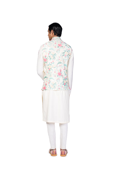Asymmetric Waistcoat, Kurta and Churidar