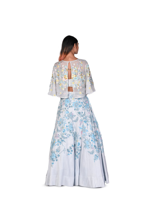 Cape Top with Handpainted Skirt