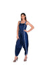 Navy wallpaper Dhoti Jumpsuit with EMB Throw