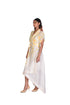 Yellow wallpaper handpainted Wrap Dress with Inner