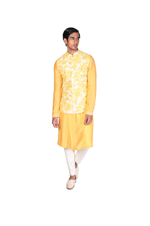 Waistcoast with EMB Kurta and Churidar