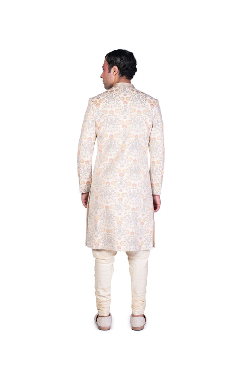 Off-White Folk Flower Multicolour EMB Sherwani