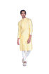 Yellow Lego EMB Silk Kurta with Churidar