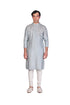 Grey Cutwork Applique Kurta
