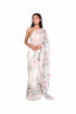 Off-white Multicolor Saree with Striped Blouse Piece