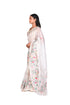 Off-white Multicolor Saree with Striped Blouse Piece