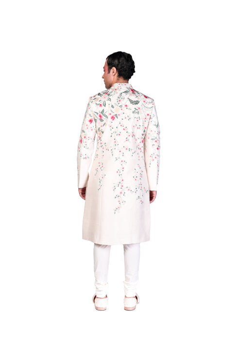 Multicolour Scattered Wallpaper EMB Off-white Sherwani