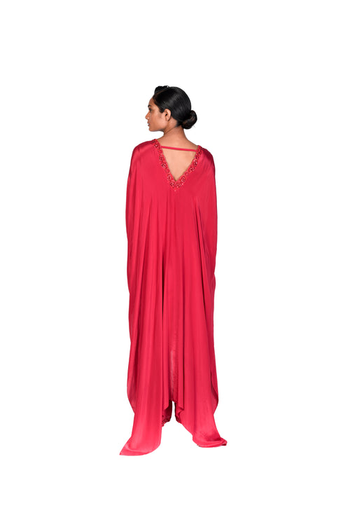 Mint/Red Zehra Edit EMB Knotted Dress with Pants