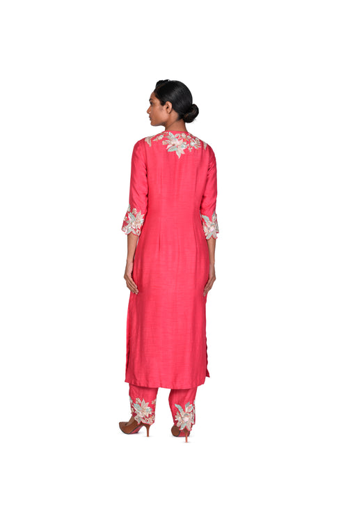 Coral wallpaper EMB Kameez set