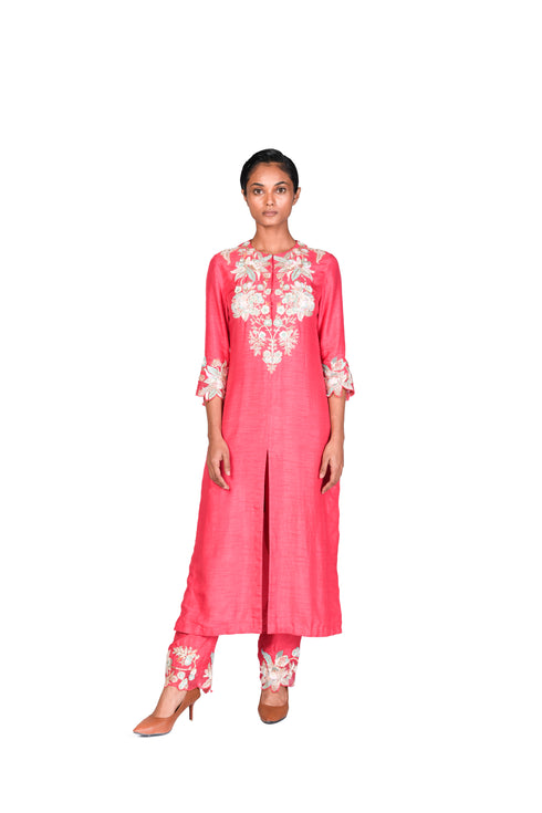 Coral wallpaper EMB Kameez set