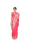 Coral wallpaper EMB Organza Saree with Blouse piece