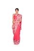 Coral wallpaper EMB Organza Saree with Blouse piece