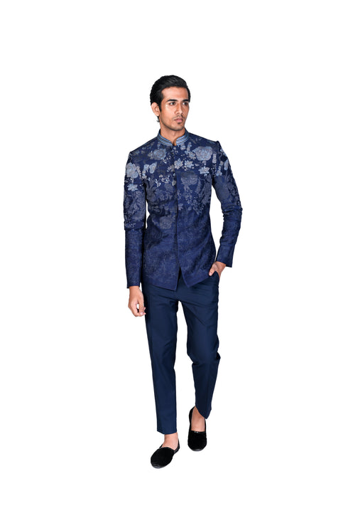 Navy Bandhgala with Pants