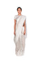 Offwhite Silver Saree with Blouse Piece and Silver Metallic Blouse