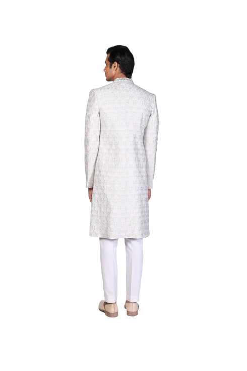 Light Grey zehra edit Multicolour EMB Sherwani