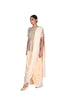 Cream striped Sequin EMB Jacket with Cream EMB Saree