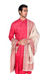Red Paisley EMB Kurta with Dhoti and Shawl