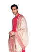 Red Paisley EMB Kurta with Dhoti and Shawl