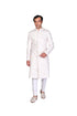 Off-White and Pink Vine Jaal EMB Sherwani