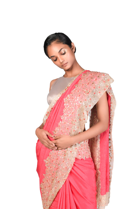 Gota Patti Saree with emb Blouse Piece