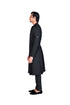 Black Suiting Angrakha with Black Slim Pants