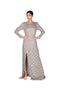 Grey Swallow Flower EMB Cocktail Gown