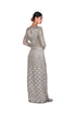Grey Swallow Flower EMB Cocktail Gown