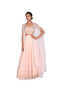 Peach and Pink Bustier and Skirt with Organza Throw