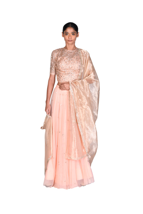 Electric Blue Corset EMB Peplum Top with Pleated Skirt