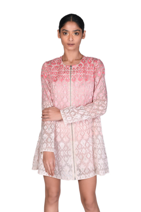 Peach Pink Chirag EMB Ombre Jacket with Inner