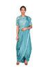 Mint Zehra Edit EMB Cropped Blouse with EMB Draped Saree